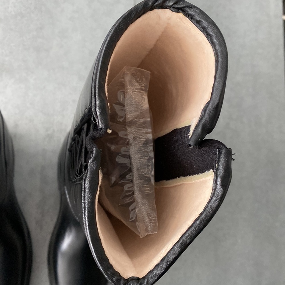 NEW IN BOX däv Black Equestrian Corded Weatherproof Boots / Sz 9 - Picture 4 of 9